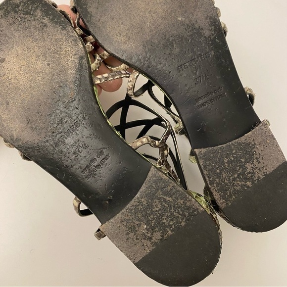Hermes || Python Flat Caged Gladiator Sandals Multi Snake Reptile 37.5 - Picture 7 of 9